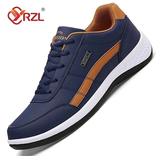 👟 YRZL Men’s Waterproof Leather Walking Sneakers – Non-Slip Casual Sports Shoes | حذاء رجالي رياضي مقاوم للماء – جلد أنيق ومريح – مانع للانزلاق