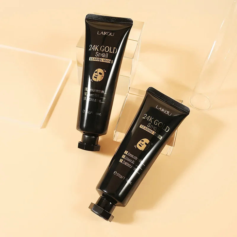 LAIKOU 24K Gold Sakura Face Mask – Anti-Wrinkle & Whitening Peel Off | ماسك الذهب والساكورا 24K من لايكو لتفتيح البشرة ومكافحة التجاعيد