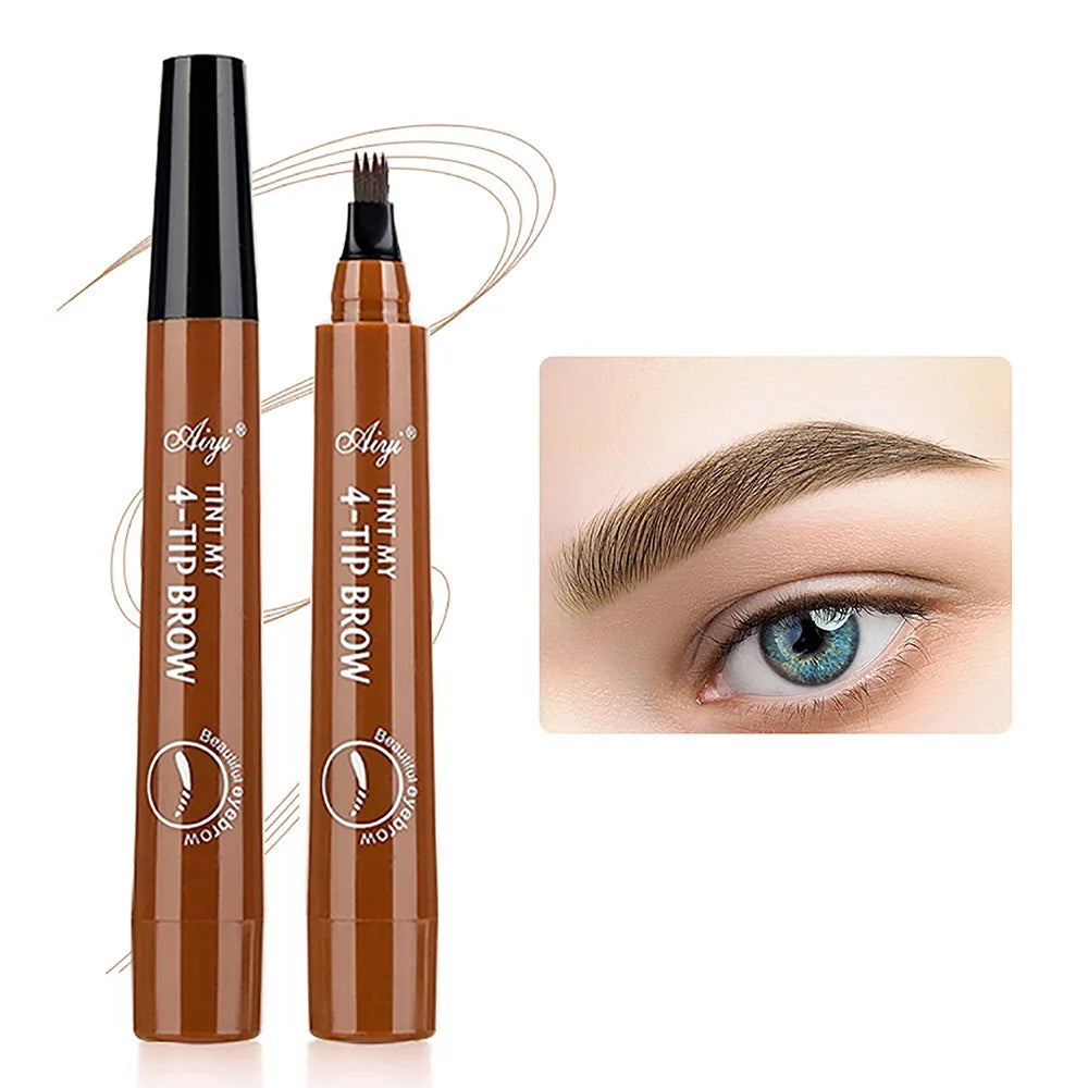 4-Pronged Waterproof Eyebrow Pencil – Long-Lasting, Smudge-Proof, Natural Brow Definition | قلم حواجب بأربعة رؤوس – ضد الماء والتلطخ، يدوم طويلًا لتحديد طبيعي للحواجب