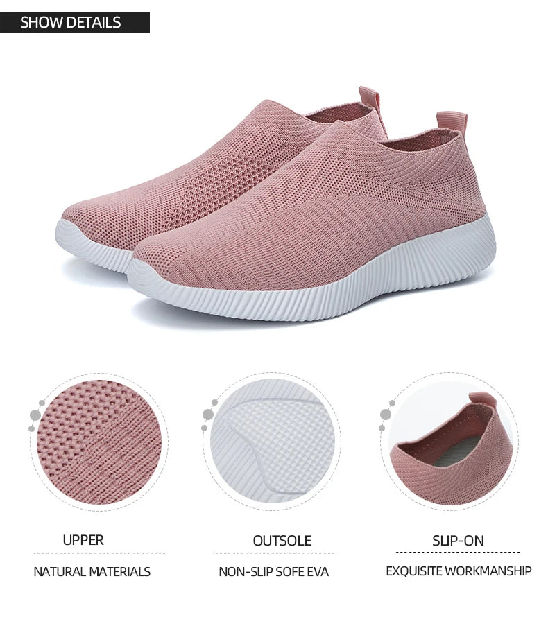 Women’s Vulcanized Slip-On Sneakers – High Quality Loafers, Plus Sizes Available | حذاء نسائي فلكنايزد بدون رباط – لوفزر أنيقة عالية الجودة، مقاسات كبيرة متوفرة