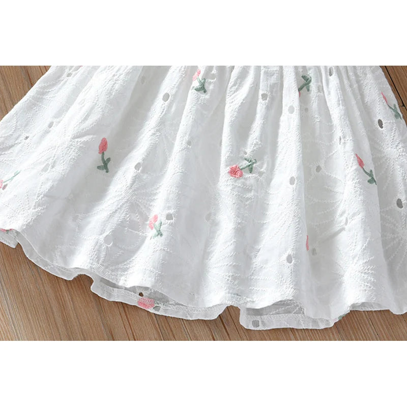 Humor Bear Girls Sleeveless Dress Summe New Cute Embroidery Printed Princess Dress Toddler Kid Clothes For 2-6Y