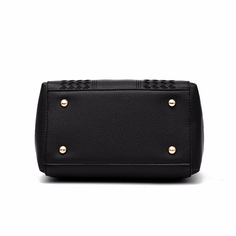 👜 Embroidery Messenger Bags Women Leather Handbags - حقيبة كتف نسائية مطرزة جلدية مع كُرة زينة أنيقة