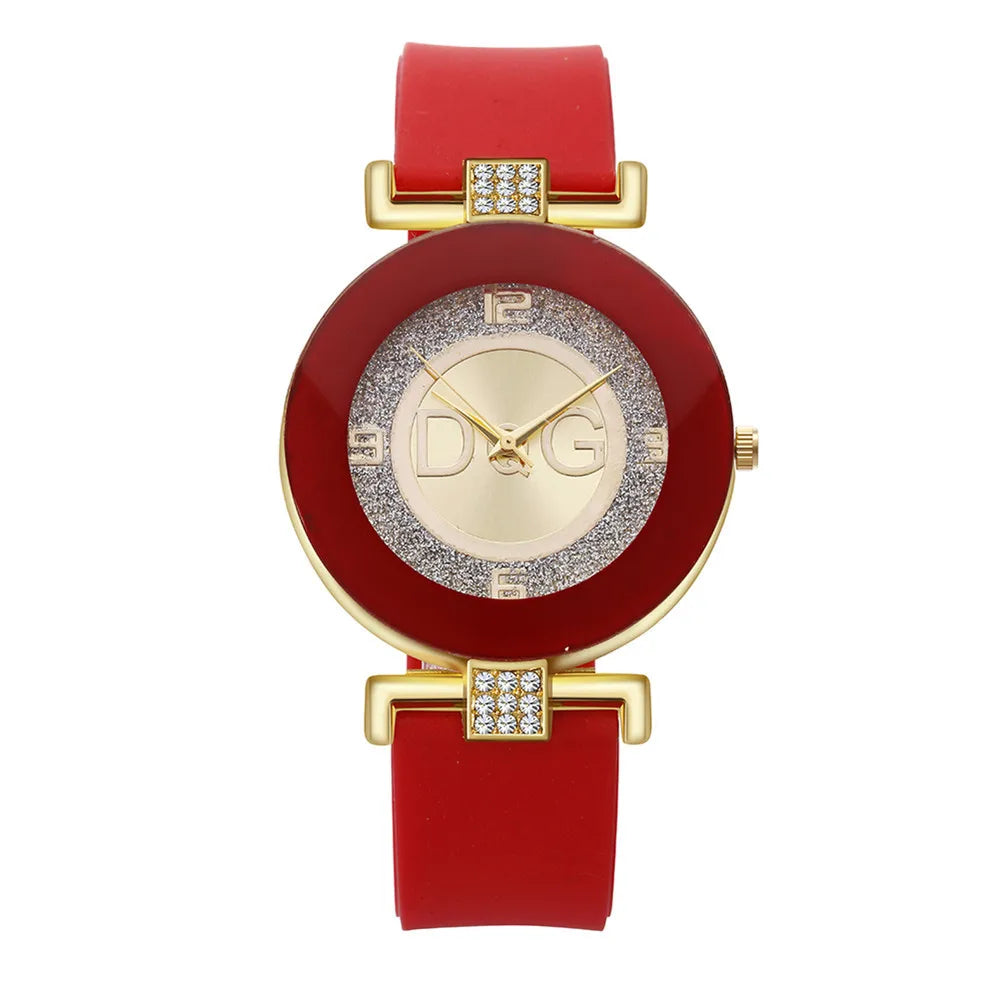 Fashion Ladies Simple Large Dial Quartz Watch Casual Sport Black White Silicone Women's Clock versatile dress Gift Watches