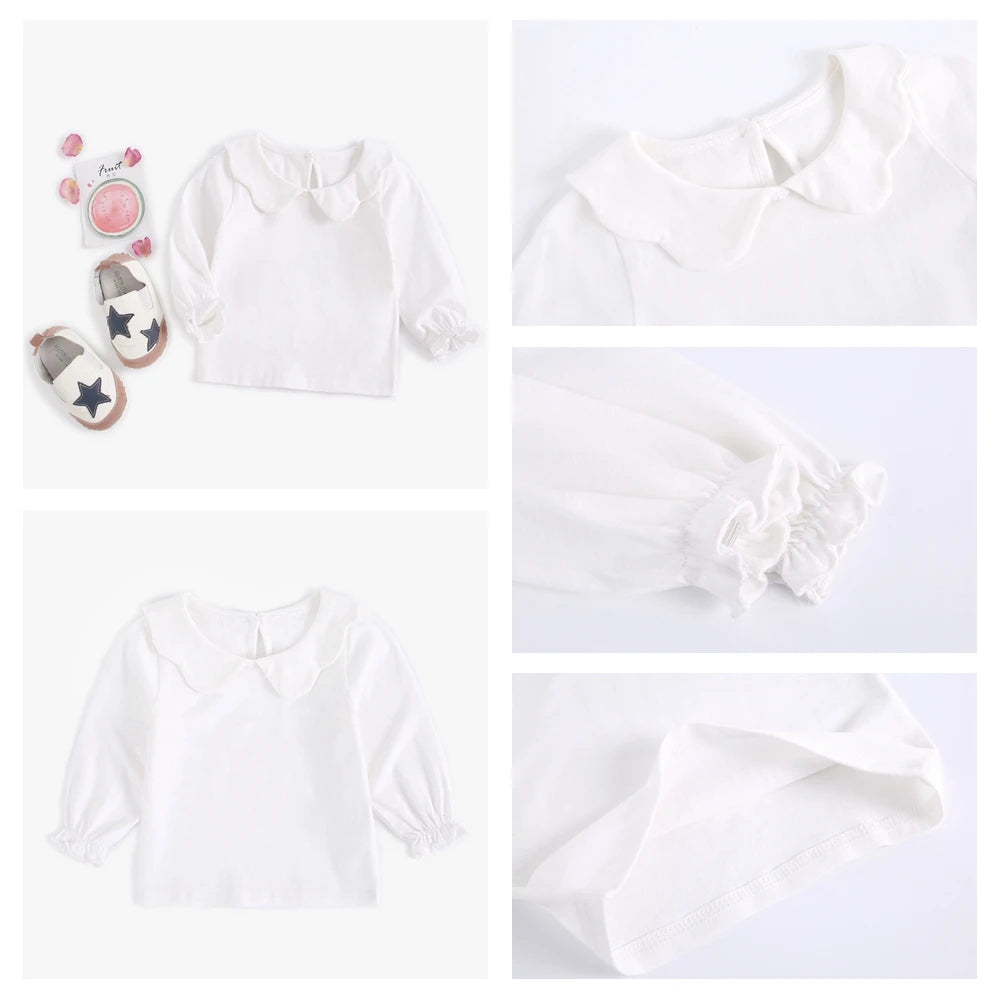 Sanlutoz Soft Cotton Baby Girls T-shirt Cute Infants Tops Clothing White Newborn