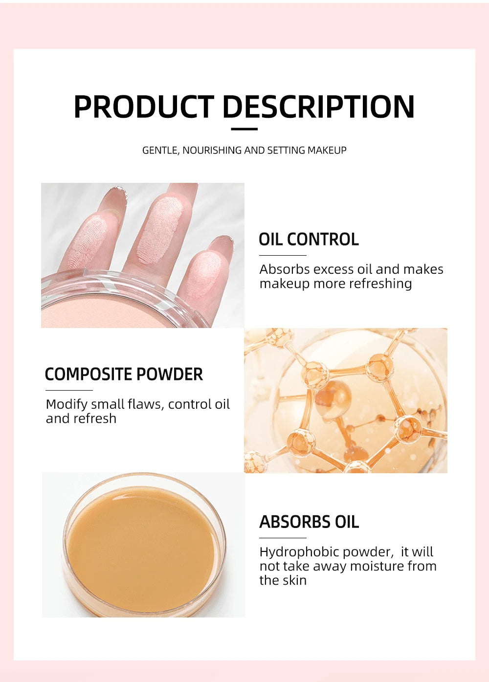 3 Colors Make Up Face Pressed Powder Brighten Oil-control Nude Makeup Setting Powder Foundation Makeup Base Lasting Cosmetics