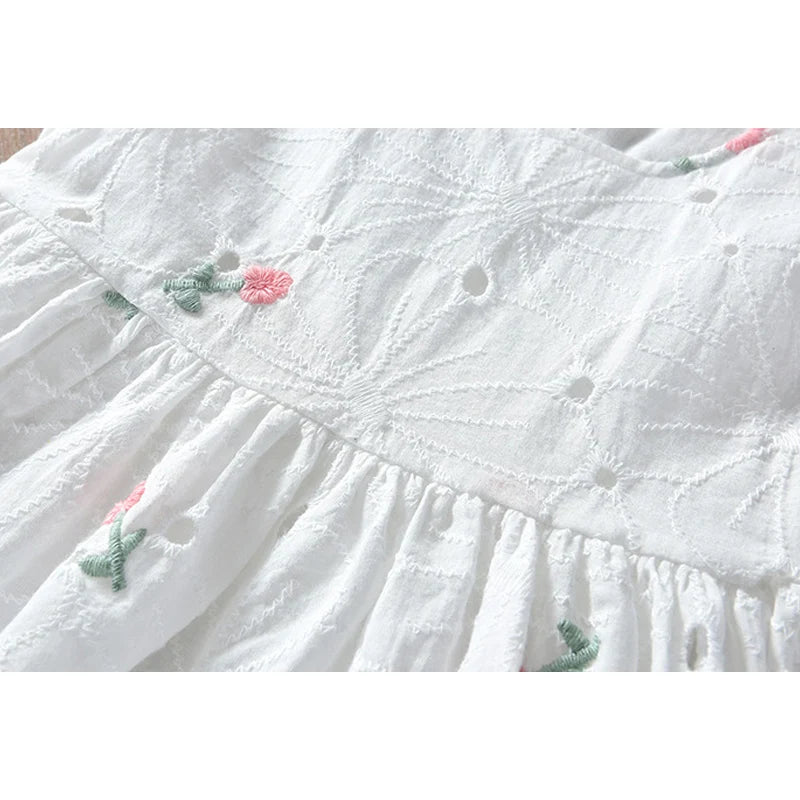 Humor Bear Girls Sleeveless Dress Summe New Cute Embroidery Printed Princess Dress Toddler Kid Clothes For 2-6Y