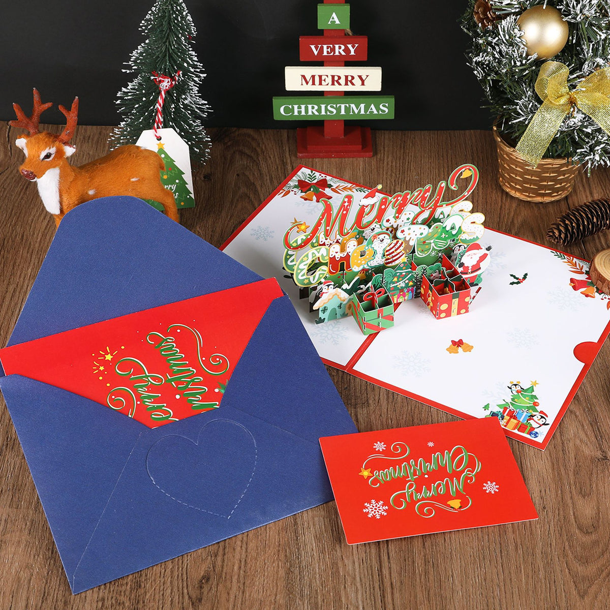 1PC Christmas Tree 3D Pop-Up Card Christmas Sparkling Fantasy Greeting Card Christmas Tree Blessing Gift Message Card