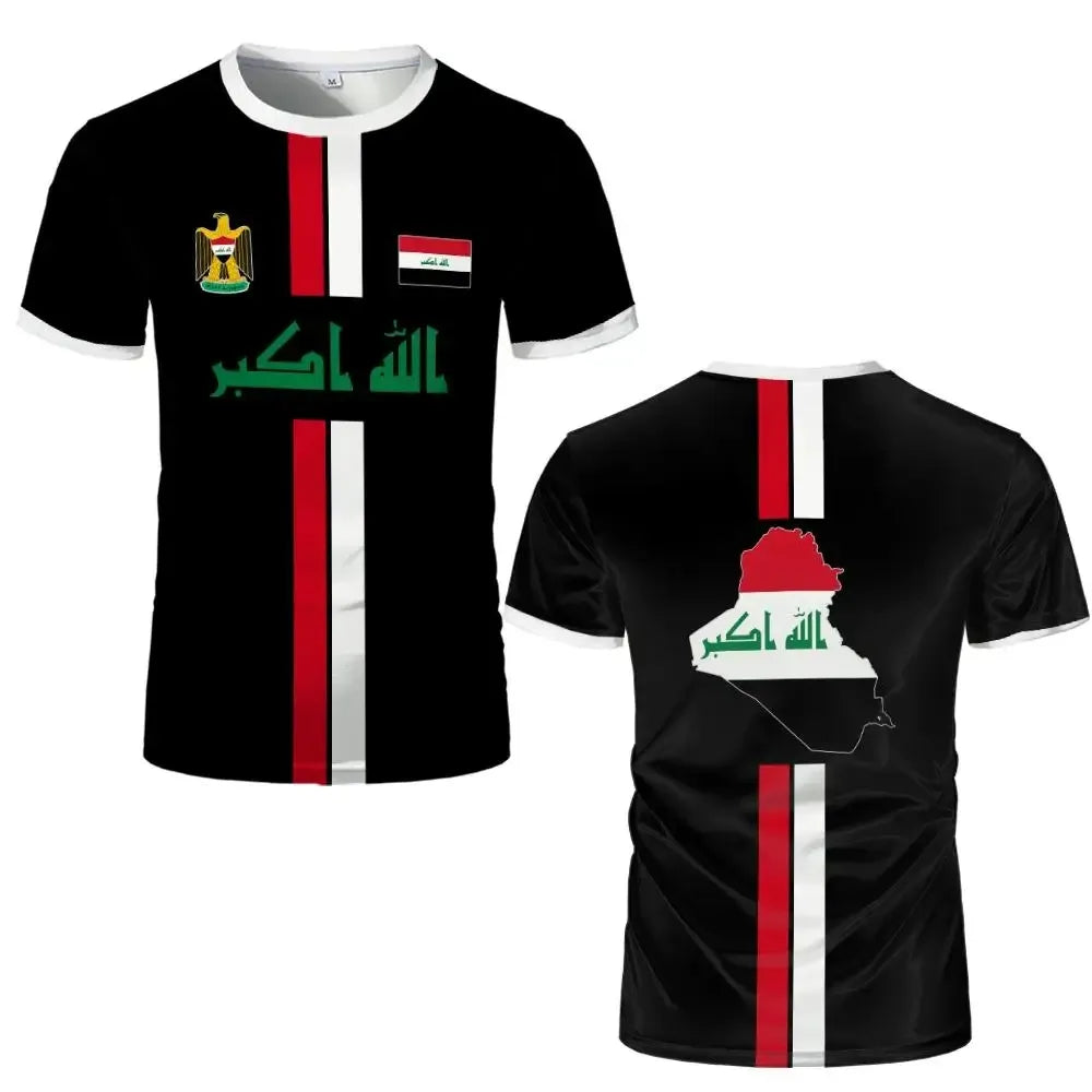 Iraq Style Print Jersey 3D Printed Quick Dry Breathable T Shirt Family Style for Kids Adults Outdoor Training Sports Fitness