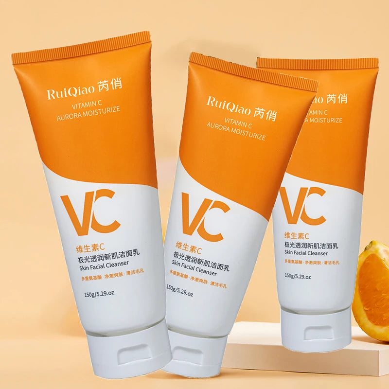 Vitamin C Facial Cleanser Skin Deep Cleansing Moisturizing Blackhead Removal skincare Face Wash Foam Face Cleanser Skin Care
