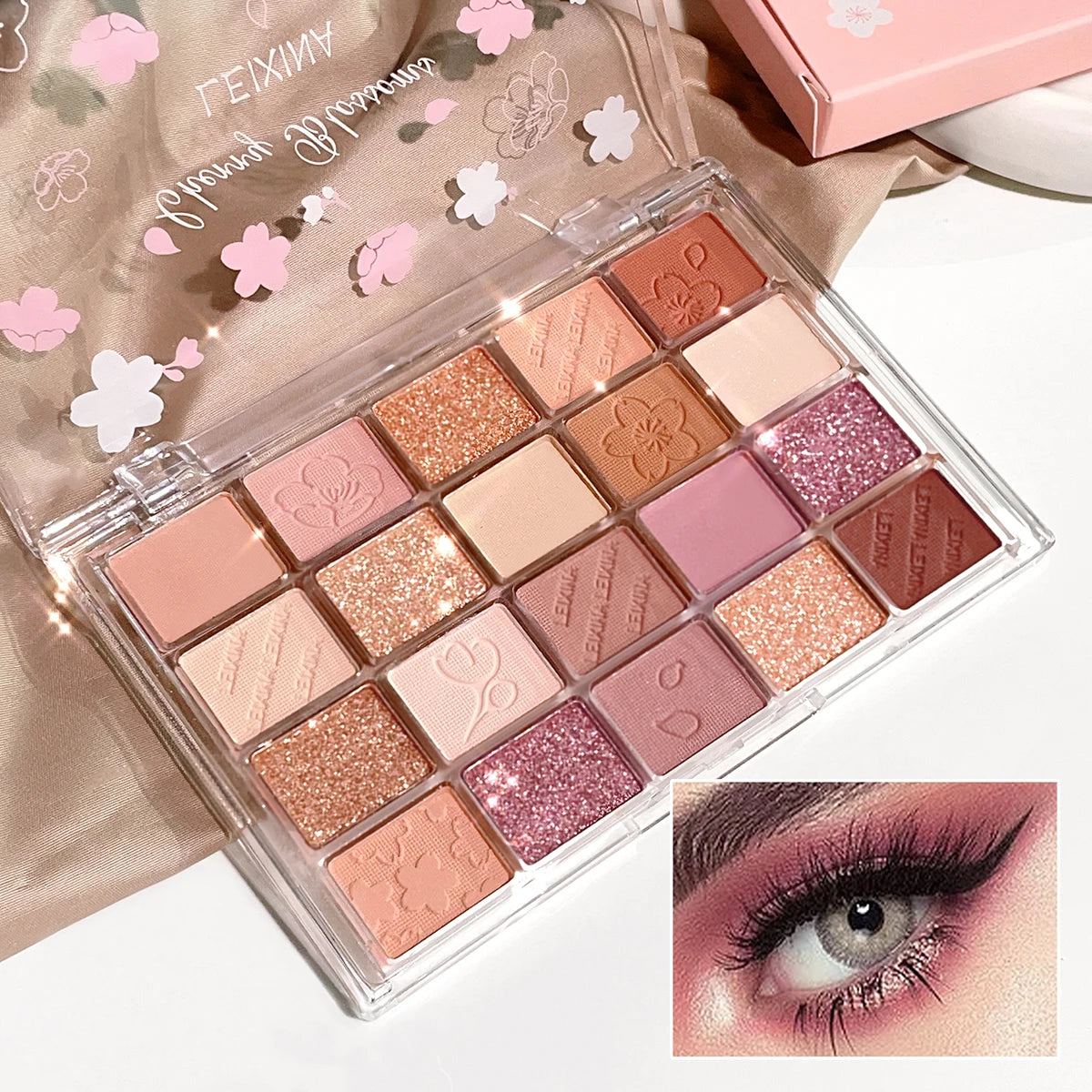 20 color eyeshadow tray, matte shimmer high pigment makeup, multi-color brown tone long-lasting daily wear eyeshadow, suitable f