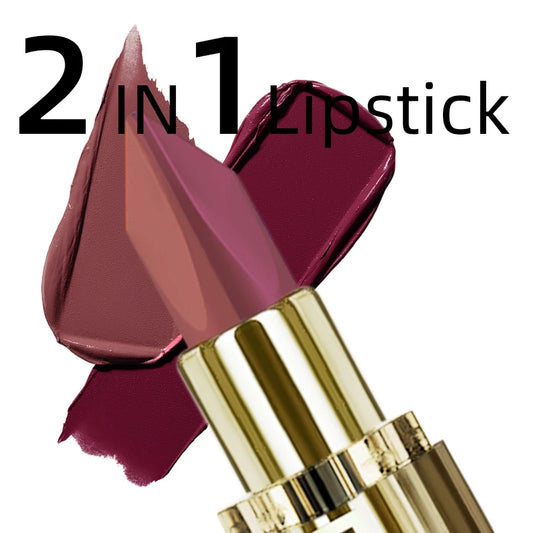 1PC Two-tone  Velvet Nude Lipstick Sexy Rose Pink Pigments Waterproof Makeup Long-lasting Professional Cosmetics for women Lip G