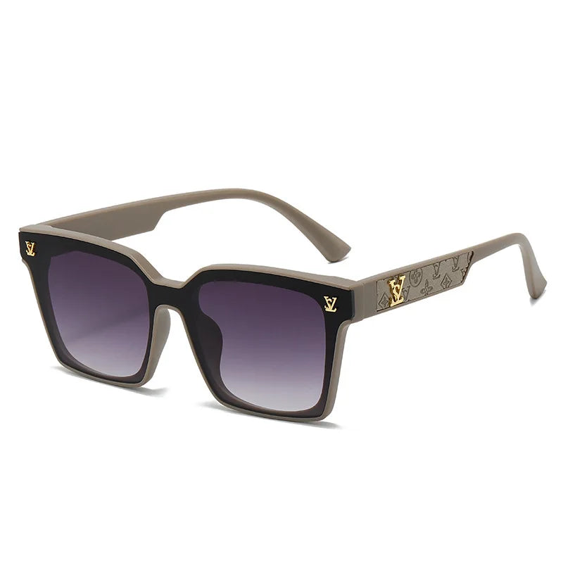 2025 Square Sunglasses for Men & Women – Neutral Leather Design