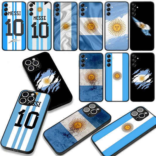 Argentina Flag Football iPhone Case - غطاء آيفون بتصميم علم الأرجنتين لكرة القدم
