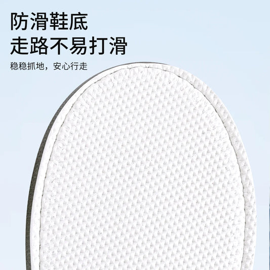 5-Pack Disposable Hotel Slippers – White, Closed-Toe, Non-Slip Bathroom Use | طقم 5 شباشب فندقية للاستعمال مرة واحدة – بيضاء، مغلقة من الأمام، مانعة للانزلاق