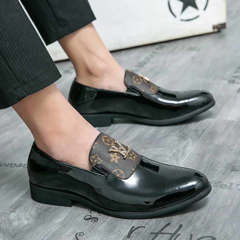 Men's Genuine Leather Tassel Loafers Black Formal Dress Shoes Slip-On Wedding Brogues 2025 Fashion Casual Loafers