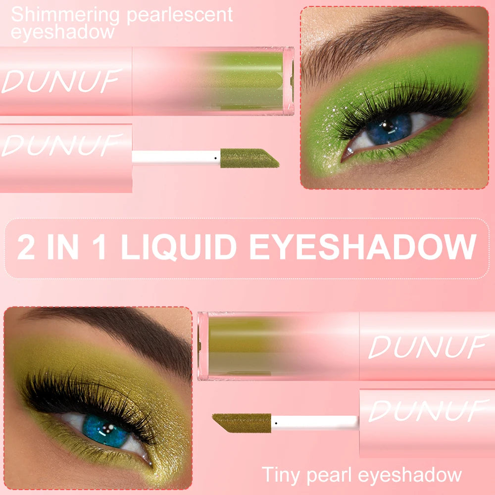 Double-head Punk Metallic Liquid Eyeshadow Stick Dark Glitter Matte Sequins Bicolor Shimmer Eyes Makeup Cream Pencil Waterproof