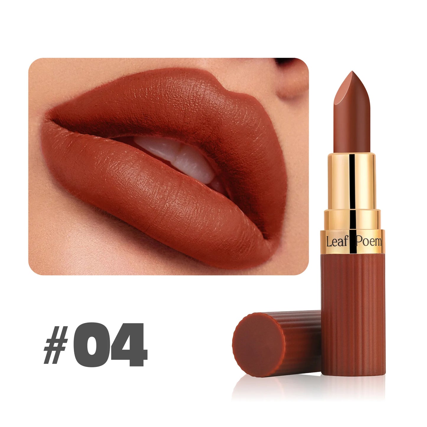 6 Colors Matte Waterproof Velvet Nude Lipstick Sexy Red Brown Pigments Long Lasting Profissional Makeup Cosmetics
