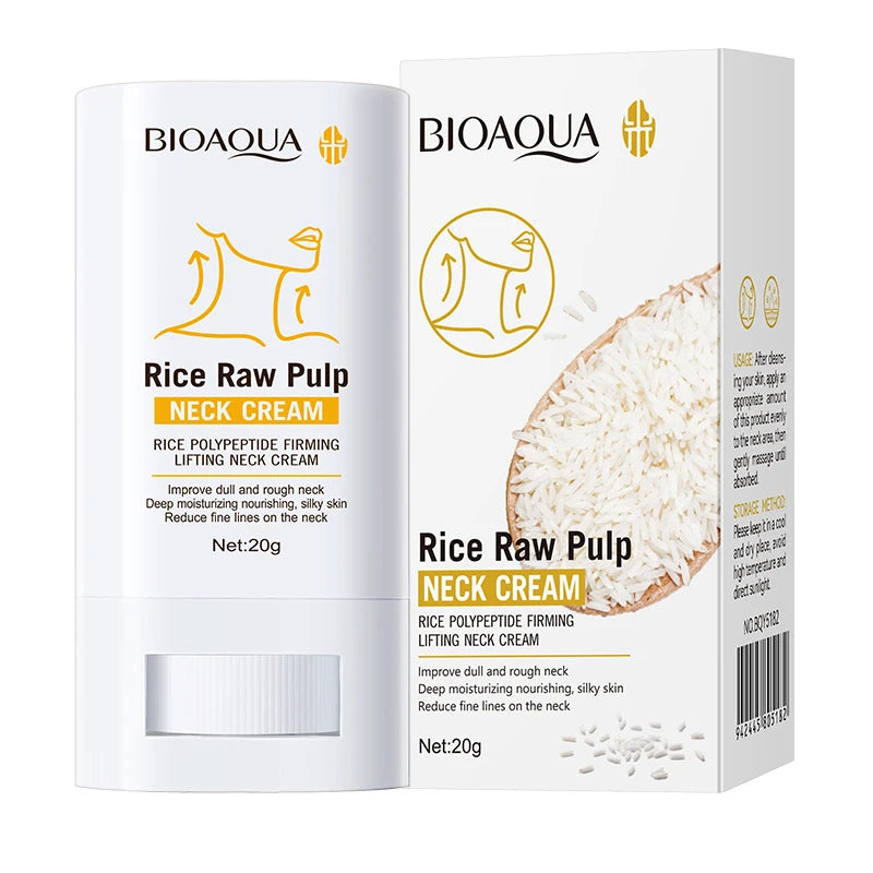 Korean Rice Raw Pulp Neck Cream Moisturizing Reduce Neck Lines Lightweight & Non-greasy Improve Dull Rough Daily Neck Care
