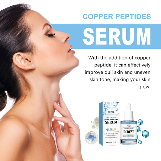 Copper Peptide Serum Fade Fine Lines Shrink Pores Skin Care Smoothing Firming Hyaluronic Acid Brightening Moisturizing Serum