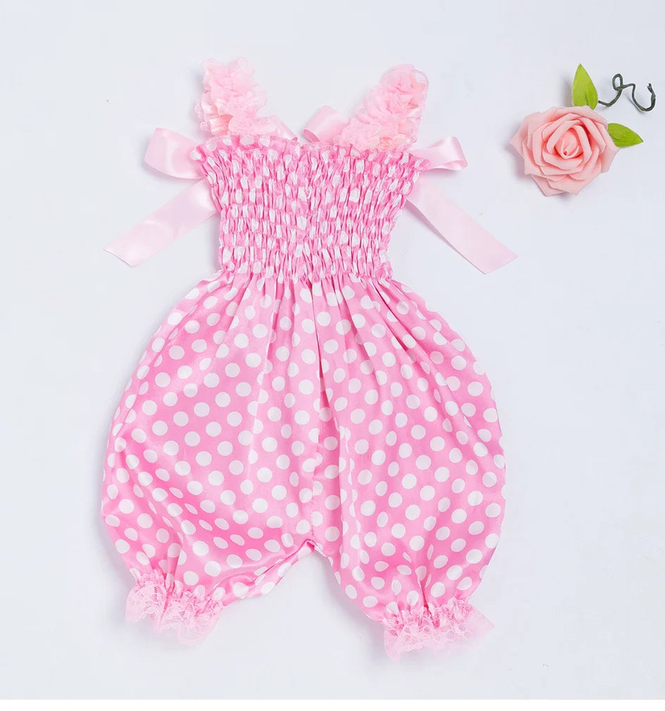 New Girls Summer Backless Romper Baby Lace-up Bloomer