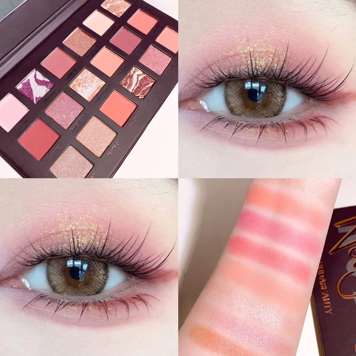 18-Color Eyeshadow Palette – Matte & Glitter, High Pigment, Long-Lasting, Smudge-Proof, Perfect for Daily & Party makeup