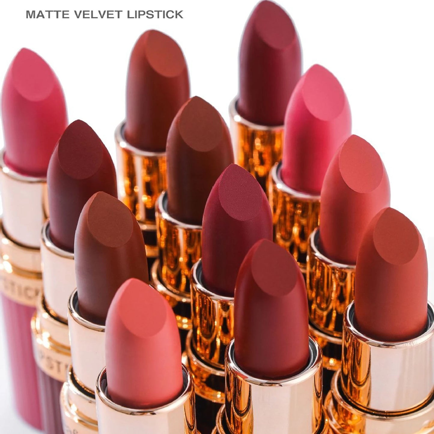 6 Colors Matte Waterproof Velvet Nude Lipstick Sexy Red Brown Pigments Long Lasting Profissional Makeup Cosmetics
