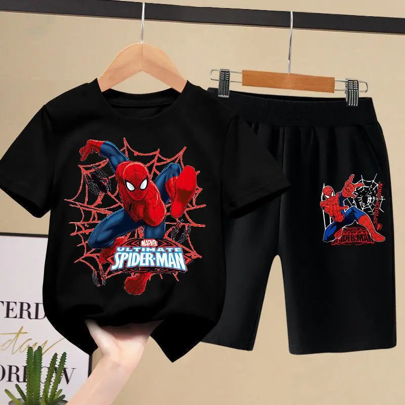 Disney Children's T-shirts Set Aoger Spiderman Boys Summer Trend Baby