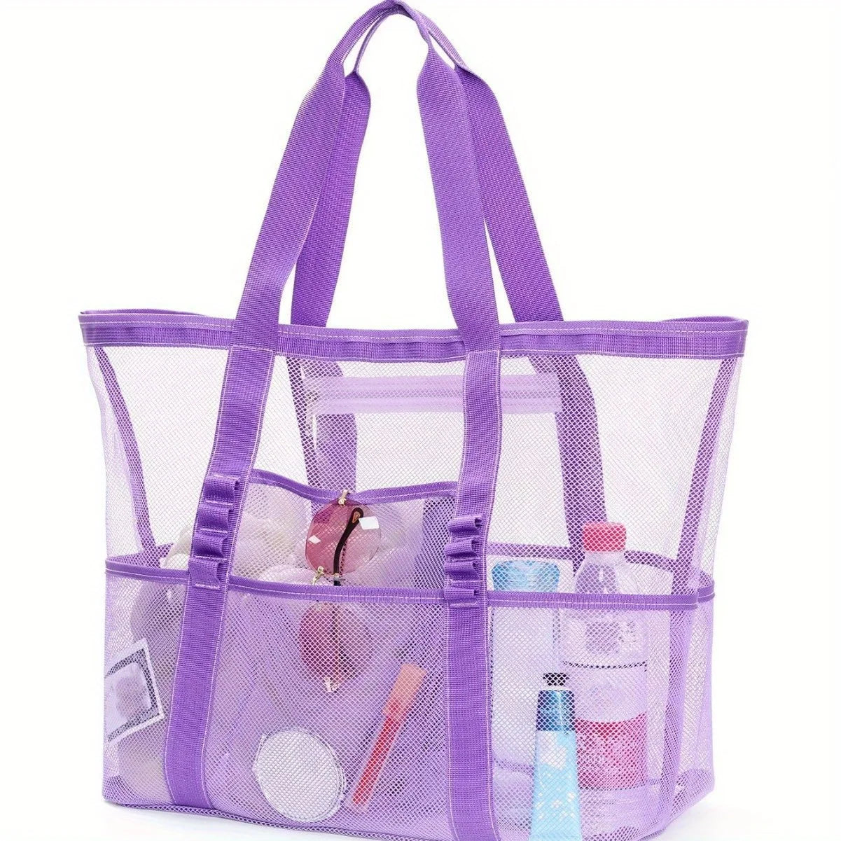 Large Mesh Beach Bag Oversized Waterproof Swim Bag with Separate Wet Pocket Multi Purpose Travel Tote for Beach Tote