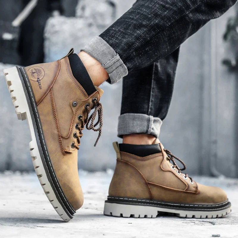 Men’s Chelsea Winter Boots – Guimin PU Ankle Boots with Plush Lining