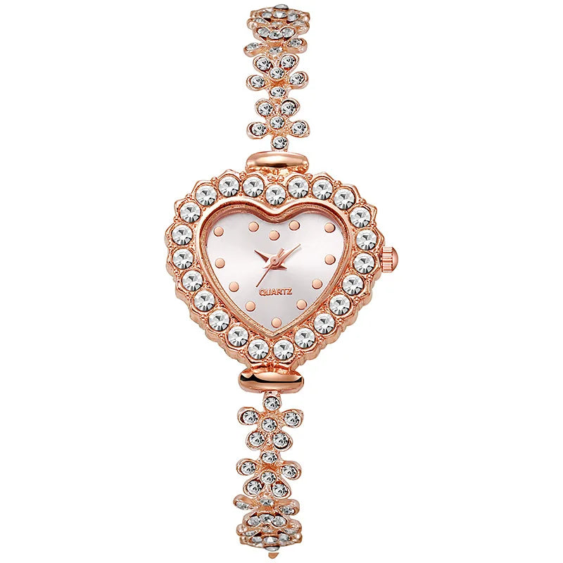 Ladies' Fashion And Exquisite Heart-Shaped Dial Quartz Watch for Women(Without Box)
