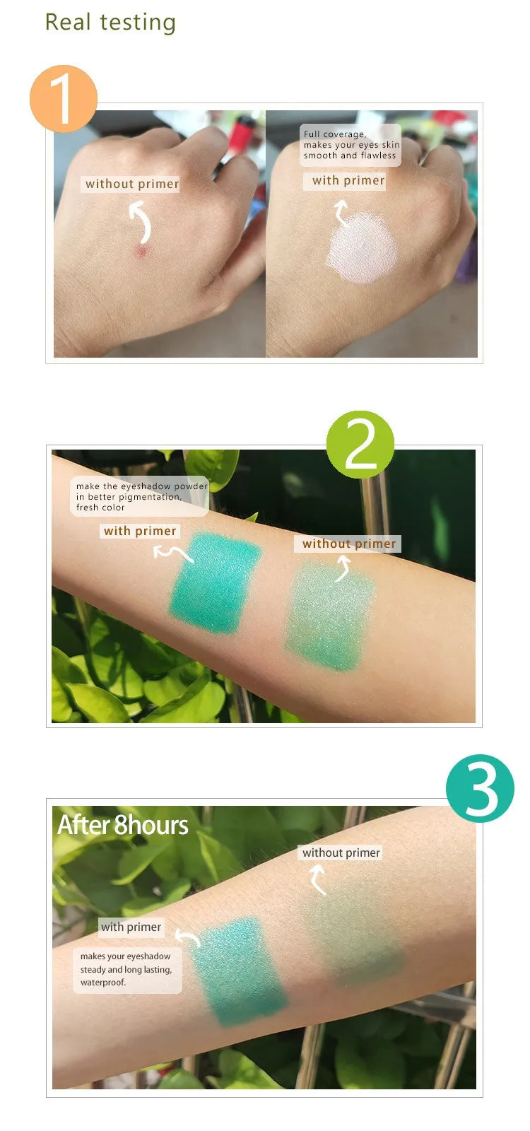 White Dark Eye Shadow Base Cream Eye Concealer Easy To Color Base Makeup 24 Hours Makeup Waterproof Matte Eyeshadow Primer