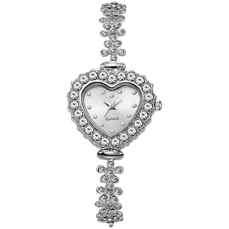Ladies' Fashion And Exquisite Heart-Shaped Dial Quartz Watch for Women(Without Box)