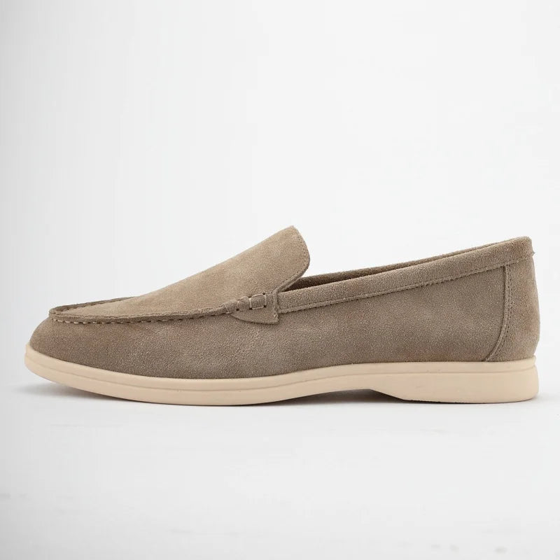 Men’s Suede Leather Loafers 2025 – Casual Slip-On Round Toe Flats