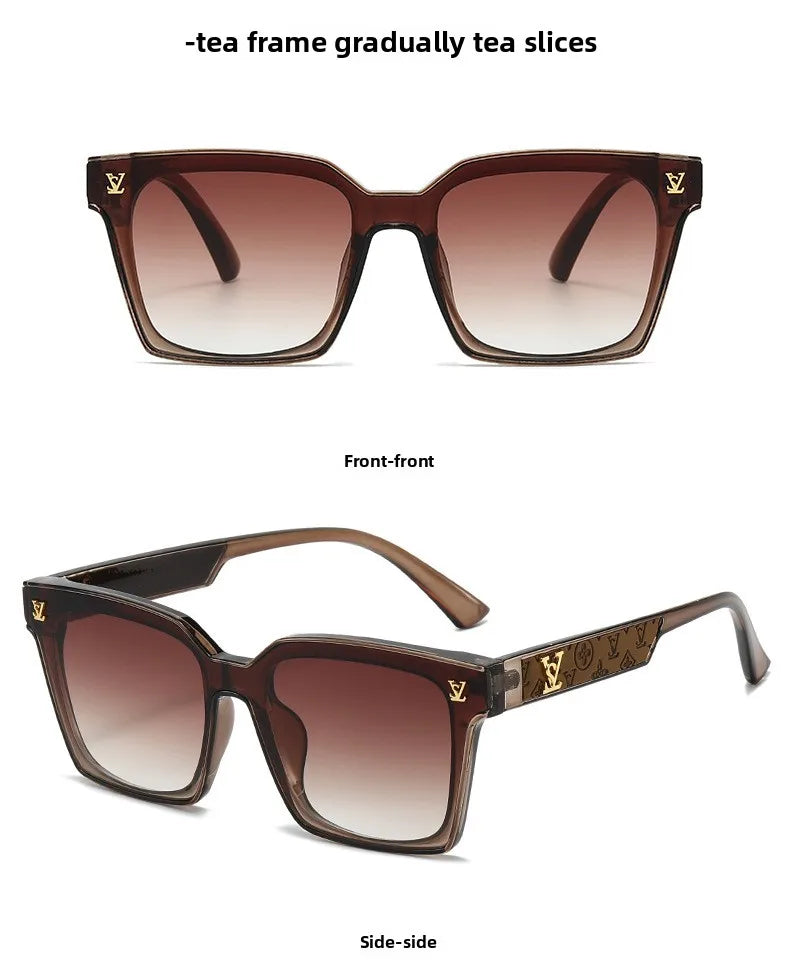 2025 Square Sunglasses for Men & Women – Neutral Leather Design