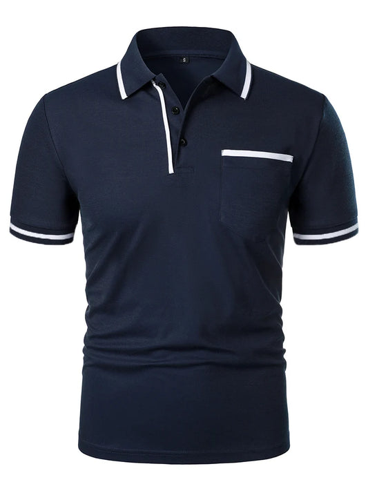 Men’s Casual Polo Shirt ZT213 – Solid Color Short Sleeve Knit Polo