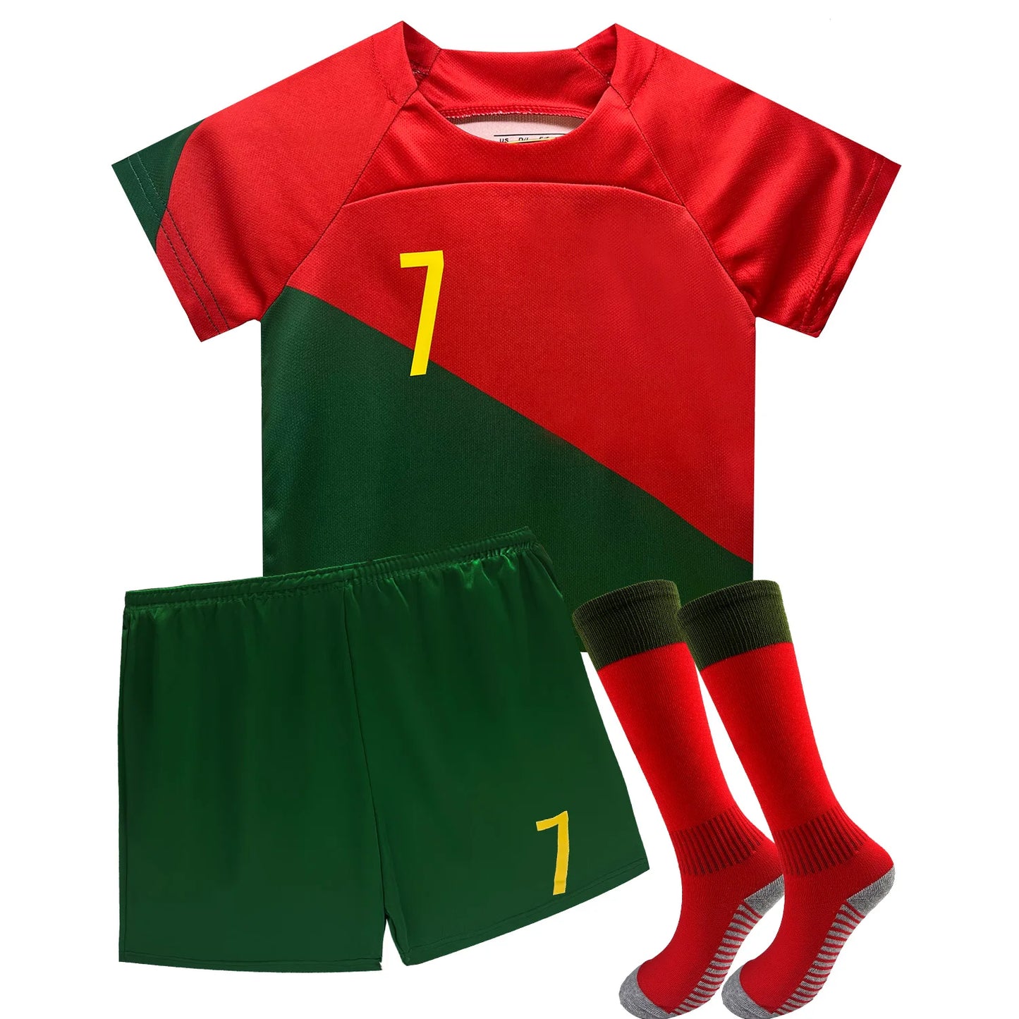 Boys Soccer Jerseys Kids 7 Football for Boys Girls Youth Soccer Shirts and Shorts Kit Set for 4-13 Years