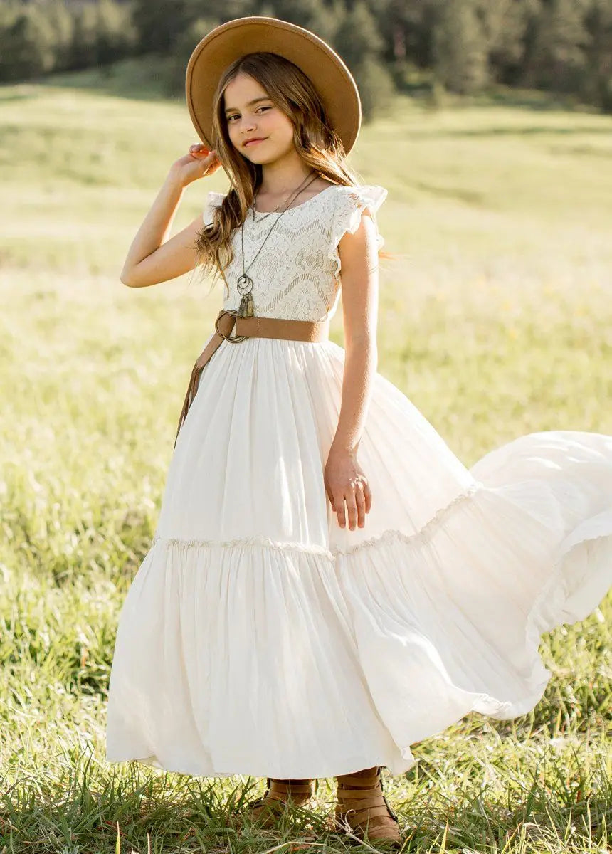 3-14 years Girls Lace Bohemia Long Dresses