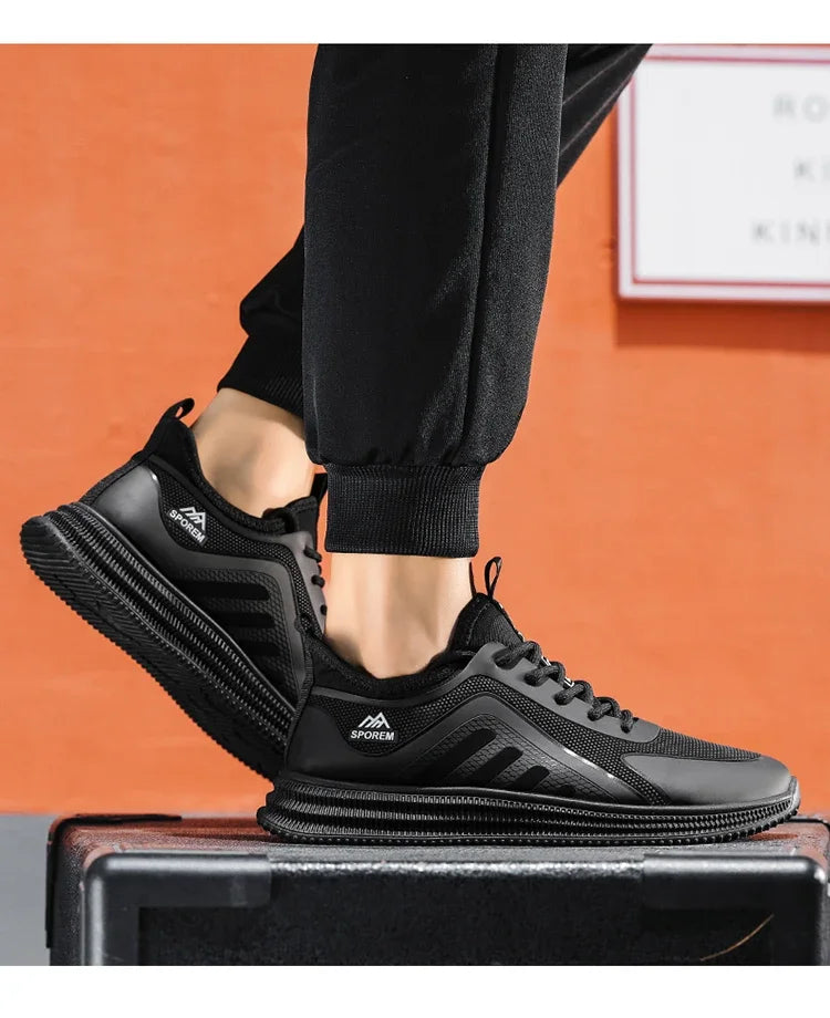 DUTRIEUX Men’s Casual Sneakers – PU Lace-Up Rubber Sole Shoes (C101-AB02)