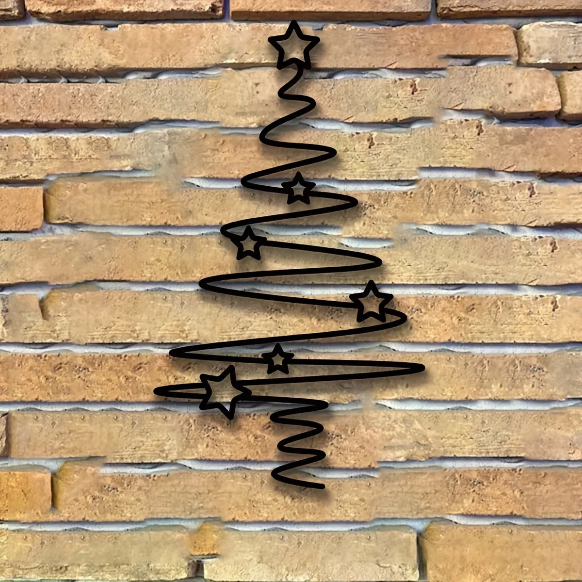 Elegant Black Metal Christmas Tree Wall Art - Perfect for Indoor & Outdoor Use in Living Room, Courtyard, Christmas Decorations