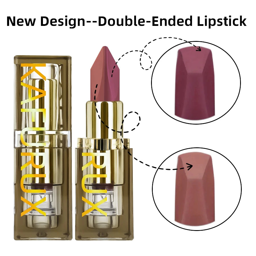 1PC Two-tone Velvet Nude Lipstick Sexy Rose Pink Pigments Waterproof Makeup Long-lasting Professional Cosmetics for women Lip G