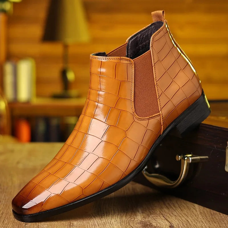 Classic Men's Leather Boots New Luxury Comfortable Boots High End Formal Business Shoes for Men Casual Ankle Boots Large Size 48