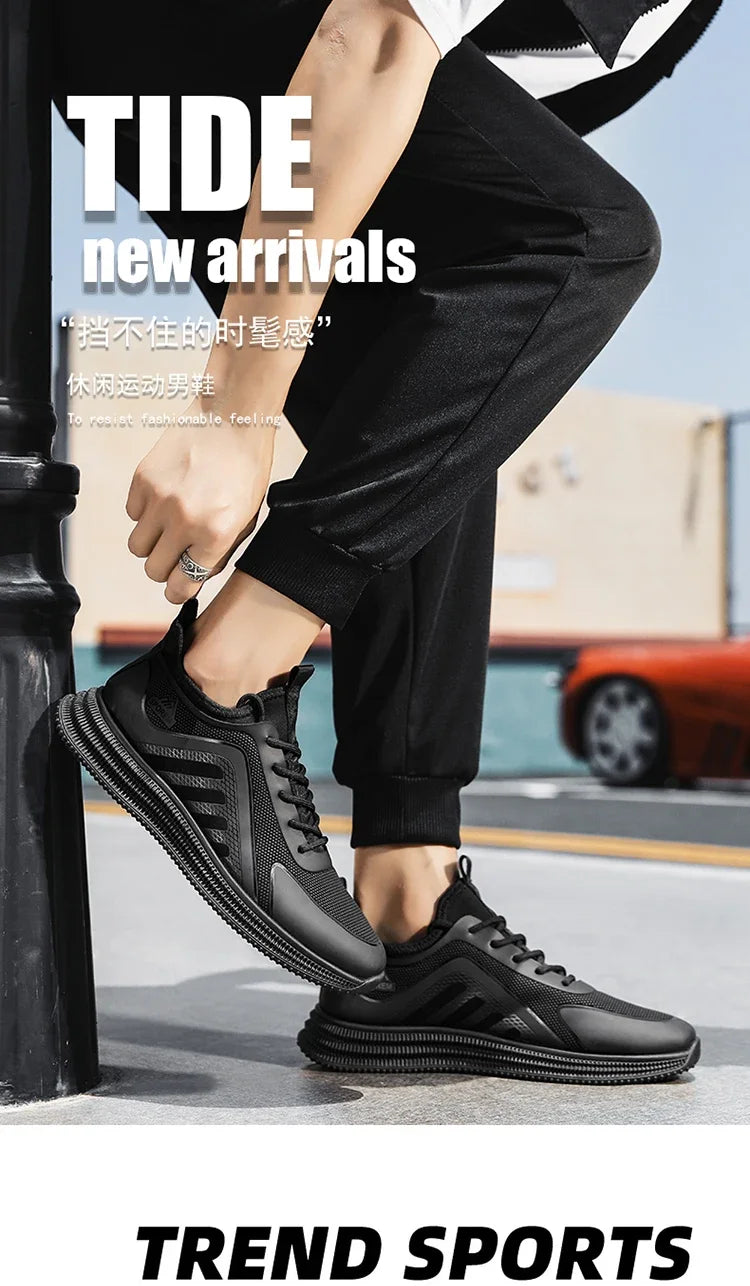 DUTRIEUX Men’s Casual Sneakers – PU Lace-Up Rubber Sole Shoes (C101-AB02)