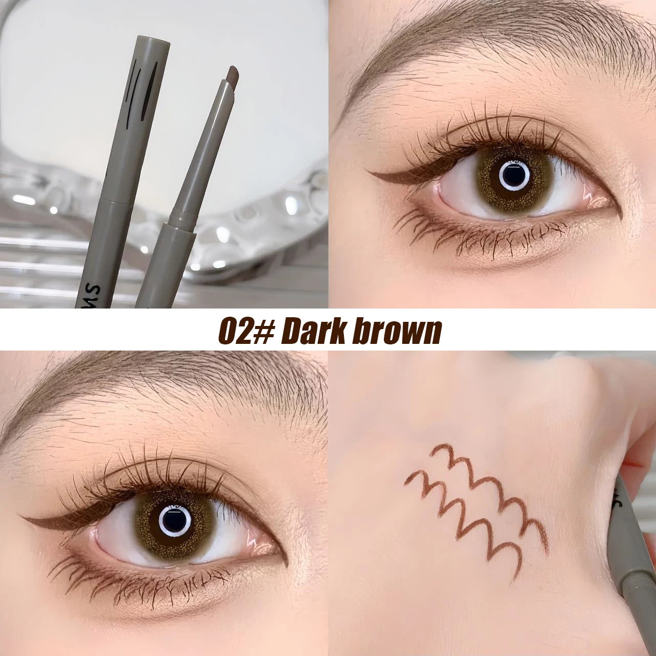 Silky Long-lasting Eye Liner Pencil Eyeliner Pen Natural Matte Wine Red Eyeliner Easy To Color Waterproof Eye Make Up Cosmetics