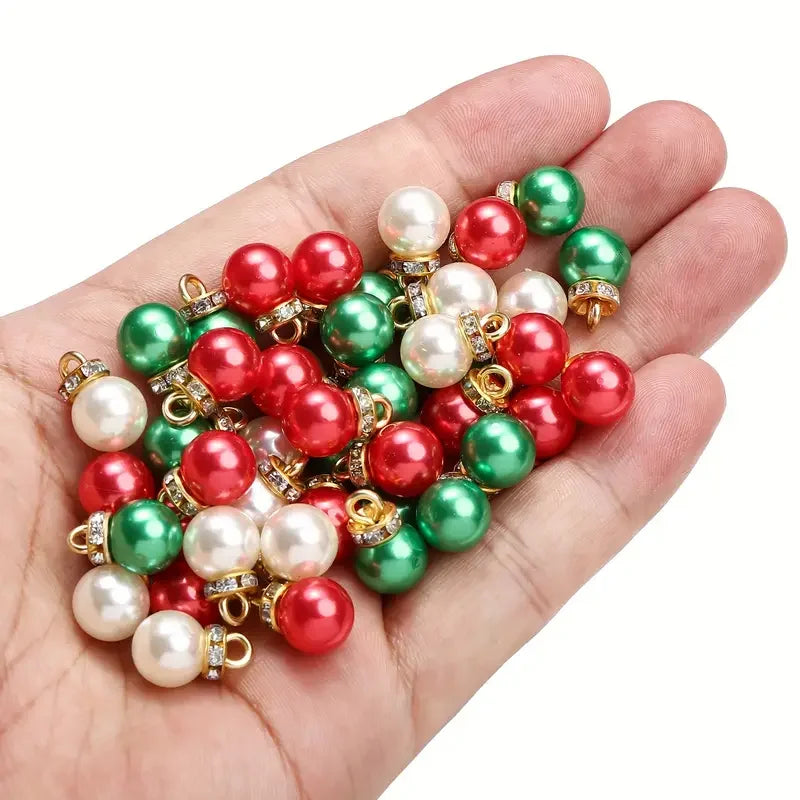 1/100pcs Imitation Pearl Pendants, Xmas Gift Accessotion Loose Beads, Craft Supplies for DIY Jewelry, Charms, and Decorations