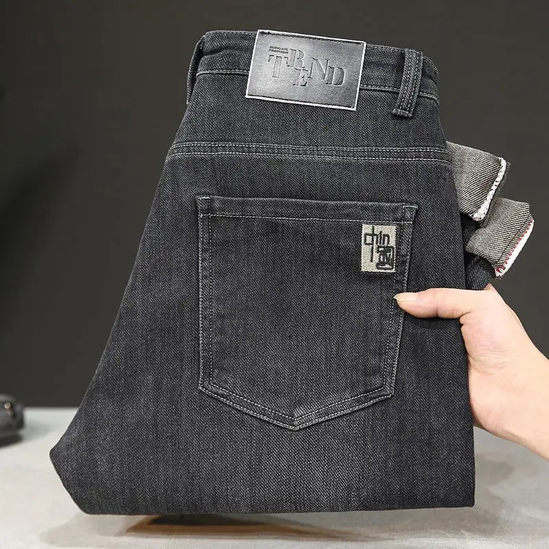 New Arrivals Men's Jeans High-end Brand Embroidery China Casual Slim Boyfriend Pants winter Autumn Jeans Black Luxury Pants