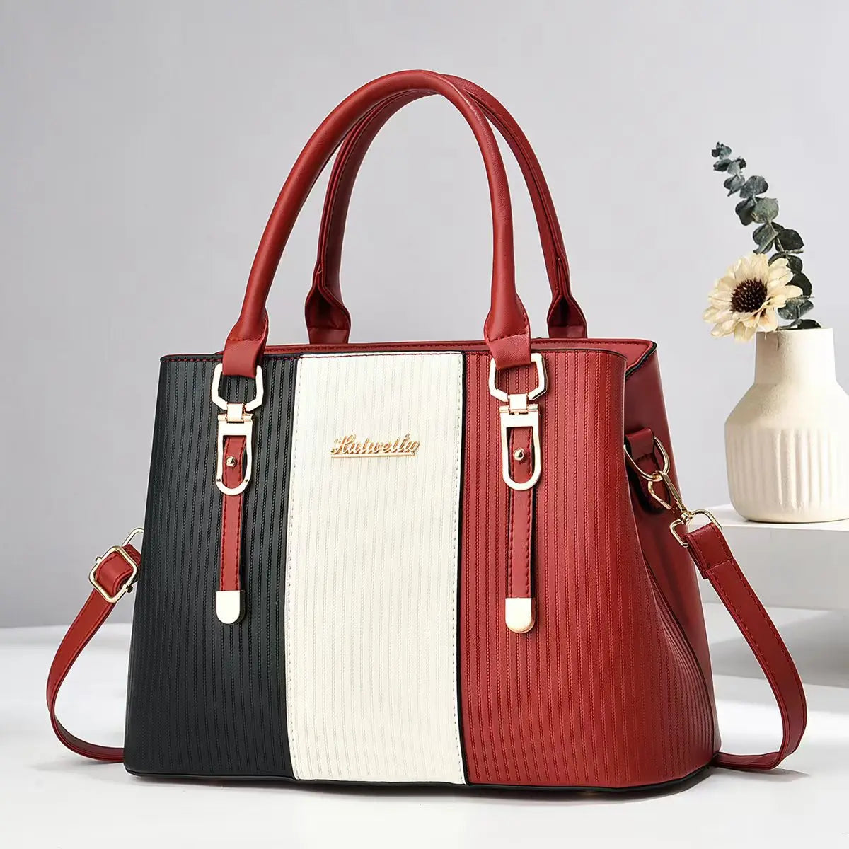 Fashion Splicing Leather Luxury Purses and Handbags Fashion Womens Crossbody Shoulder Bags for Women Trend Girl Tote Sac