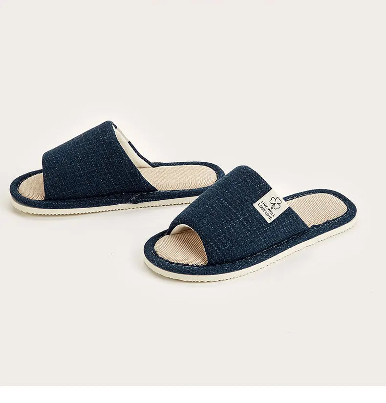 Men’s Indoor Hemp Cotton Slippers – EVA Sole Comfort Shoes (K293-A)