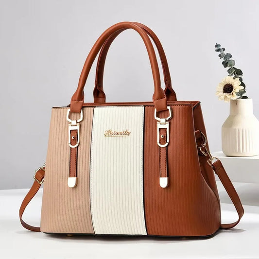 Fashion Splicing Leather Luxury Purses and Handbags Fashion Womens Crossbody Shoulder Bags for Women Trend Girl Tote Sac