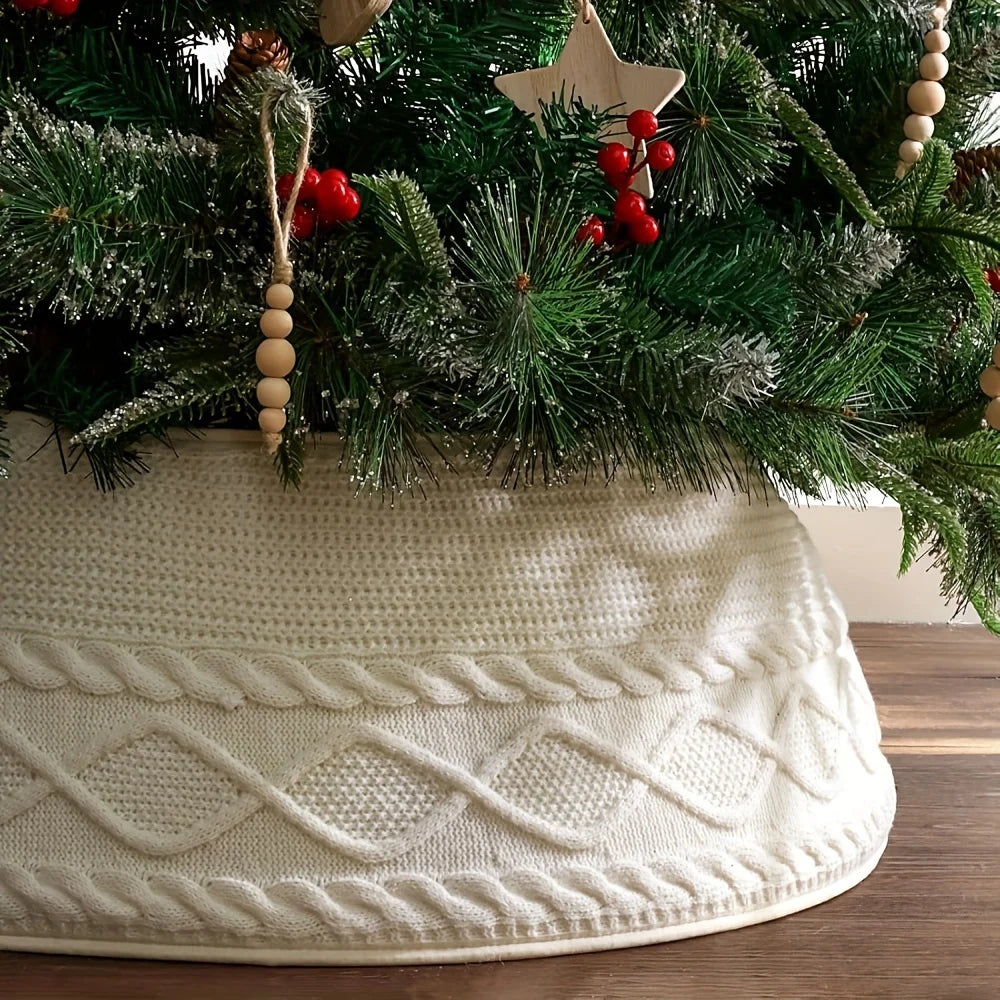 2026 New Christmas Knitted Tree Skirt, Christmas Knitted Tree Skirt, Christmas Decoration, Round Christmas Tree Skirt Base