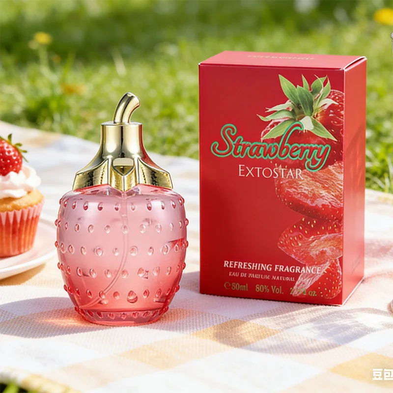 Popular Russian Women's Dating Perfumes Cute Strawberry Design Oriental Notes, Rose And Jasmine, Fresh Charming Fragrance Spray